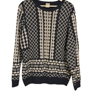 Cozy Chic Stylish Geometric Patterned Knit Sweater